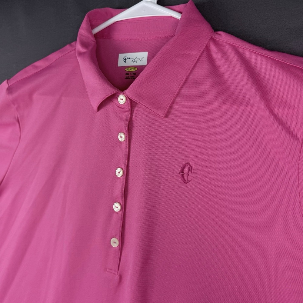 Greg Norman Play Dry Women's Pink Solid Short Sleeve Golf Polo Shirt XXL